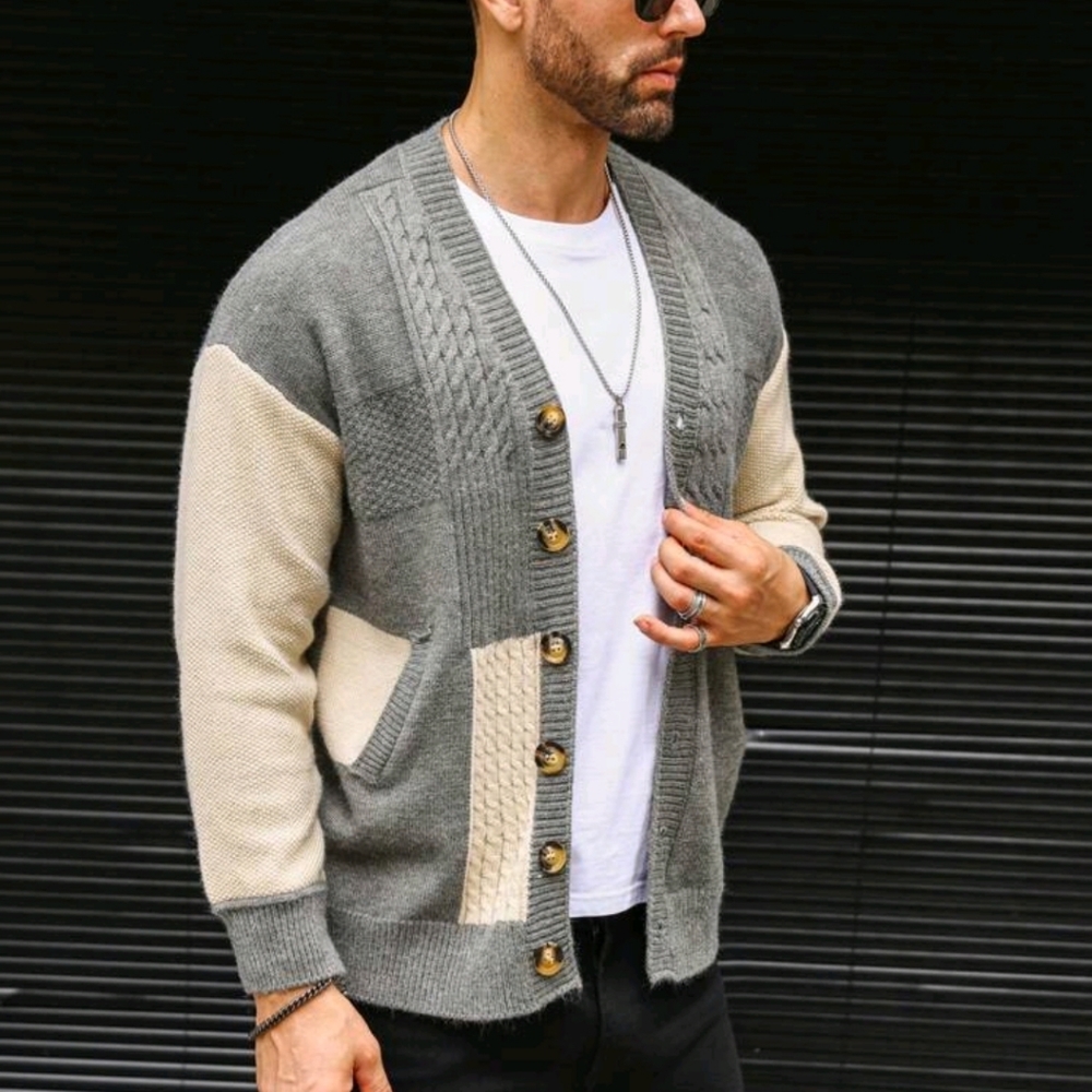 BRAND NEW, MENS KNIT CARDIGAN SWEATER JACket - Picture 3 of 3